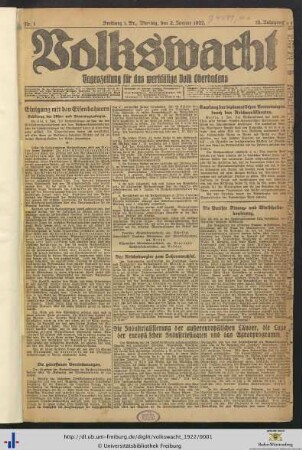 12. Jg. (Januar bis Juni): Volkswacht: Tageszeitung für das werktätige Volk Oberbadens