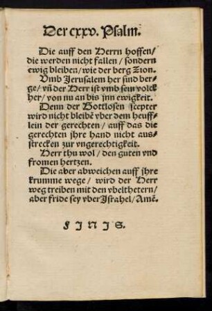 Der cxxv. Psalm.