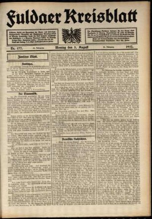 Zweite Ausgabe vom Montag, den 05. August 1912.