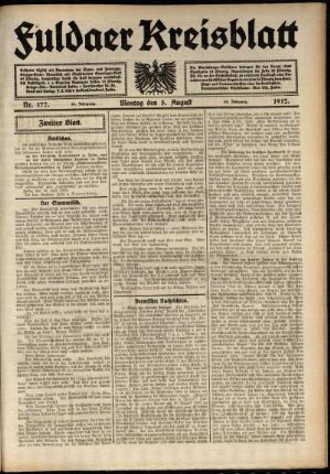 Zweite Ausgabe vom Montag, den 05. August 1912.