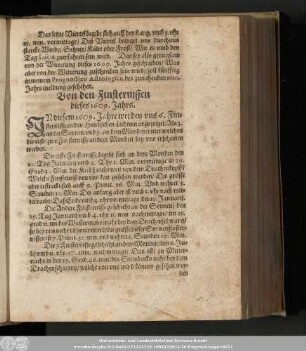 Von den Finsternissen dieses 1609. Jahrs.