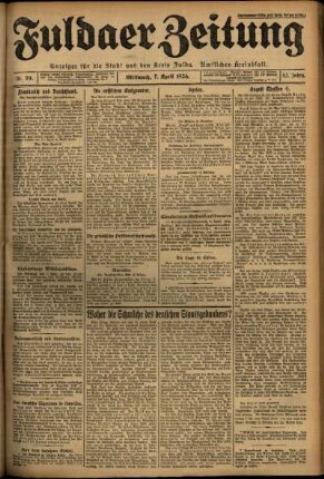 Ausgabe vom Mittwoch, den 07. April 1926.