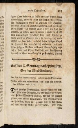 127-136, Auf den X. Sonntag nach Pfingsten.