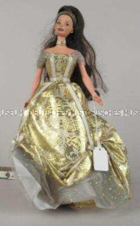 Barbie im goldfarbenen Abendkleid