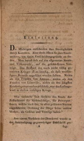 Zeitschrift für Archivs- und Registraturwissenschaft. 1. 1806
