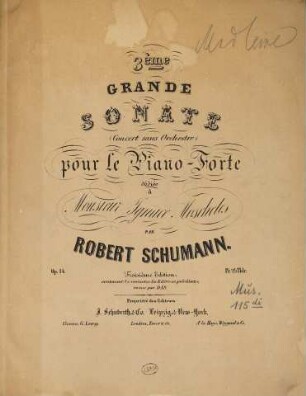 3ème grande sonate pour le piano-forte : (concert sans orchestre) ; op. 14