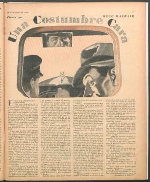 Una costumbre cara : Cuento por Hugo Machair