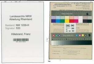 Entnazifizierung Franz Hillebrand , geb. 30.01.1912 (Schlosser)