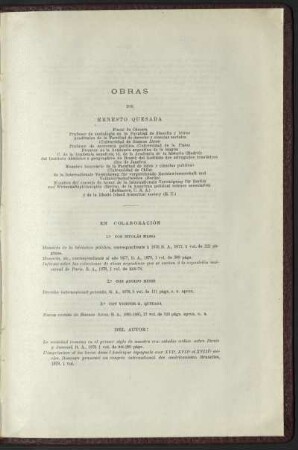 Obras de Ernesto Quesada