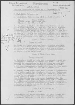 Gingen/Fils: Inspektionsbericht 1959