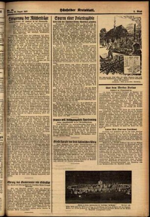 Zweite Ausgabe vom Freitag, den 20. August 1937.