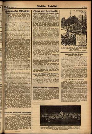 Zweite Ausgabe vom Freitag, den 20. August 1937.