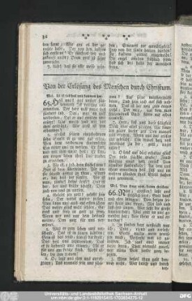 Von der Erlösung des Menschen durch Christum.