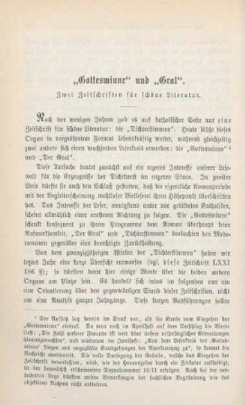406-418 "Gottesminne" und "Gral" : zwei Zeitschriften für schöne Literatur