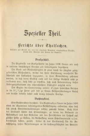 Berichte über Thatsachen.