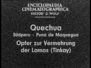 Quechua (Südperu, Puna de Moquegua) - Opfer zur Vermehrung der Lamas (Tinkay)