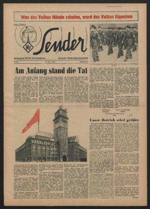 Betriebszeitung 'WF-Sender', Nr.25/1956 (27. Juni 1956)