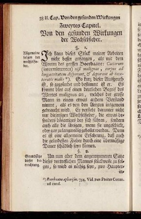Zweytes Capitel. Von den gesunden Wirkungen der Wechselfieber.