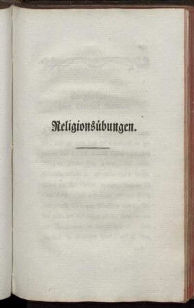 Religionsübungen.