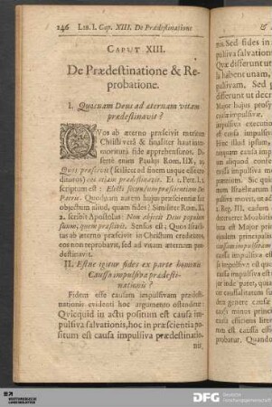 Caput XIII. De Prædestinatione & Reprobatione.