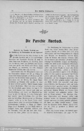 Die Parochie Auerbach