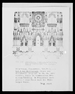 Aufriss C der Westfassade des Münsters
