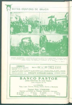 Notas gráficas de Galicia : Franza (Mugardos). - [Vistas de la] Colocación de la primera piedra para el grupo escolar "Francisco Nizoso" [...]