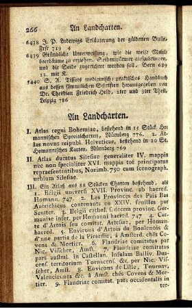 An Landcharten.