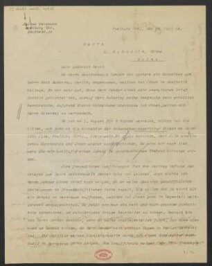 Brief an B. Schott's Söhne : 25.07.1924