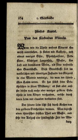 Fünftes Kapitel. Von den stärkenden Mitteln.