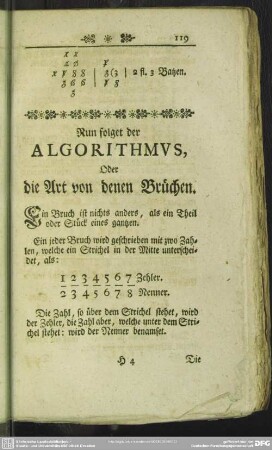 Nun folget der Algorithmus, Oder die Art von denen Brüchen