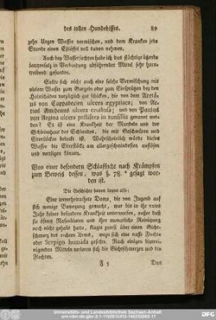 Von einer besondern Schlafsucht nach Krämpfen zum Beweis dessen, was §. 78.* gesagt worden ist.