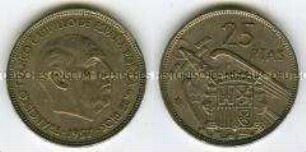 25 Pesetas, Franco