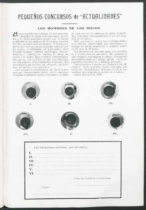 Pequeños concursos de "Actualidades" - Los hombres de los discos