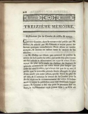 Treiziéme Mémoire.