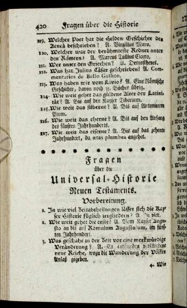 Fragen über die Universal-Historie Neuen Testaments.