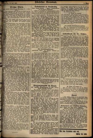 Zweite Ausgabe vom Donnerstag, den 20. Juni 1929.
