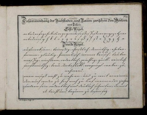 Zusammenhang der Buchstaben und Raum zwischen den Wörtern und Zeilen.