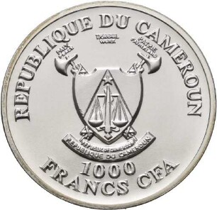 1000 Francs-Münze von Victor Huster für Kamerun