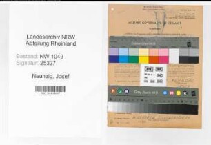 Entnazifizierung Josef Neunzig , geb. 20.08.1892 (Lokfuehrer)