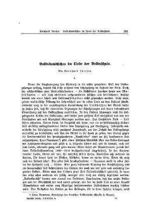 Volkskundliches im Liede der Volksschule