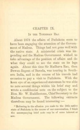 Chapter IX. In the Tondiman Raj