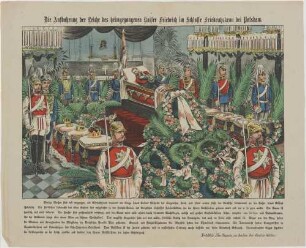 Die Aufbahrung der Leiche des heimgegangenen Kaiser Friedrich im Schlosse Friedrichskron bei Potsdam.