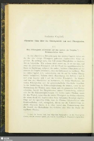 Sechstes Capitel. Allgemeine Sätze über das Gleichgewicht von zwei Flüssigkeiten