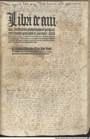 Libri de anima, Aristotelis philosophoru[m] peripatetice familie principis et auctoris : nedu[m] per tractatus, capita et capitu[m] sectiones siue partes, studiose distincti, ... in margine numeroru[m] figuris signata ... diuisi, Accurata preterea castigatione reuisi
