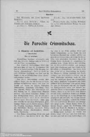 Die Parochie Crimmitschau