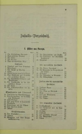Inhalts-Verzeichniß