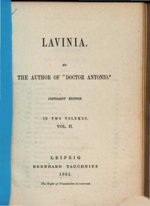 Lavinia, 2
