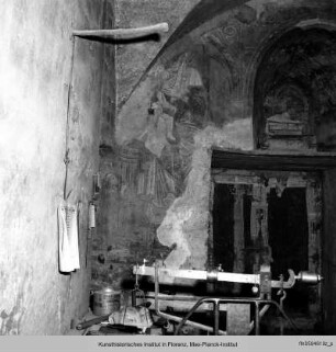 Madonna mit Kind und Kreuzigung Christi : Thronende Madonna mit Kind und Stifter