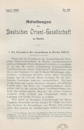 Mitteilungen der Deutschen Orient-Gesellschaft